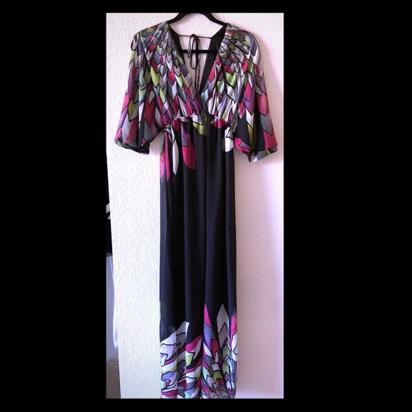 Floral Color Block Pattern Maxi - Picture 3 of 6